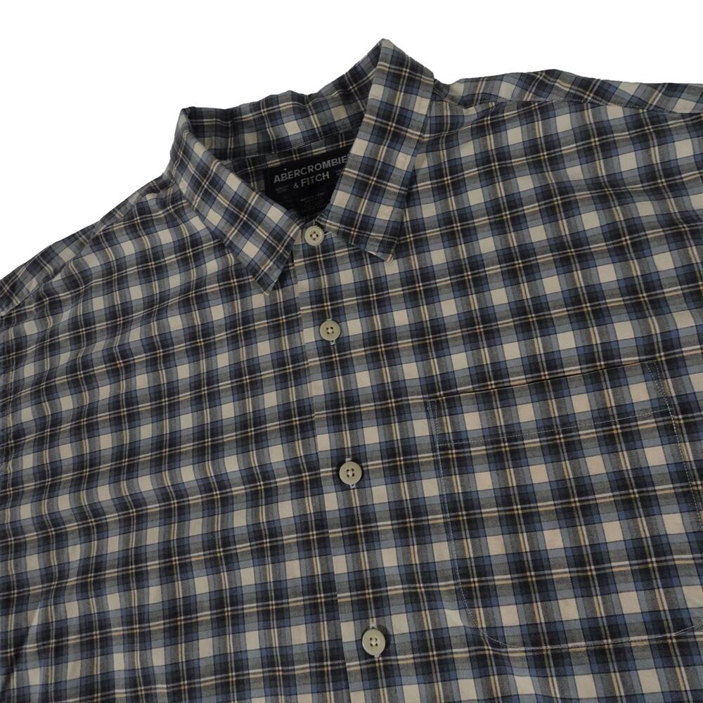 Abercrombie Fitch Vintage 90s Work Grunge Plaid Button Up Shirt Men's Big XL